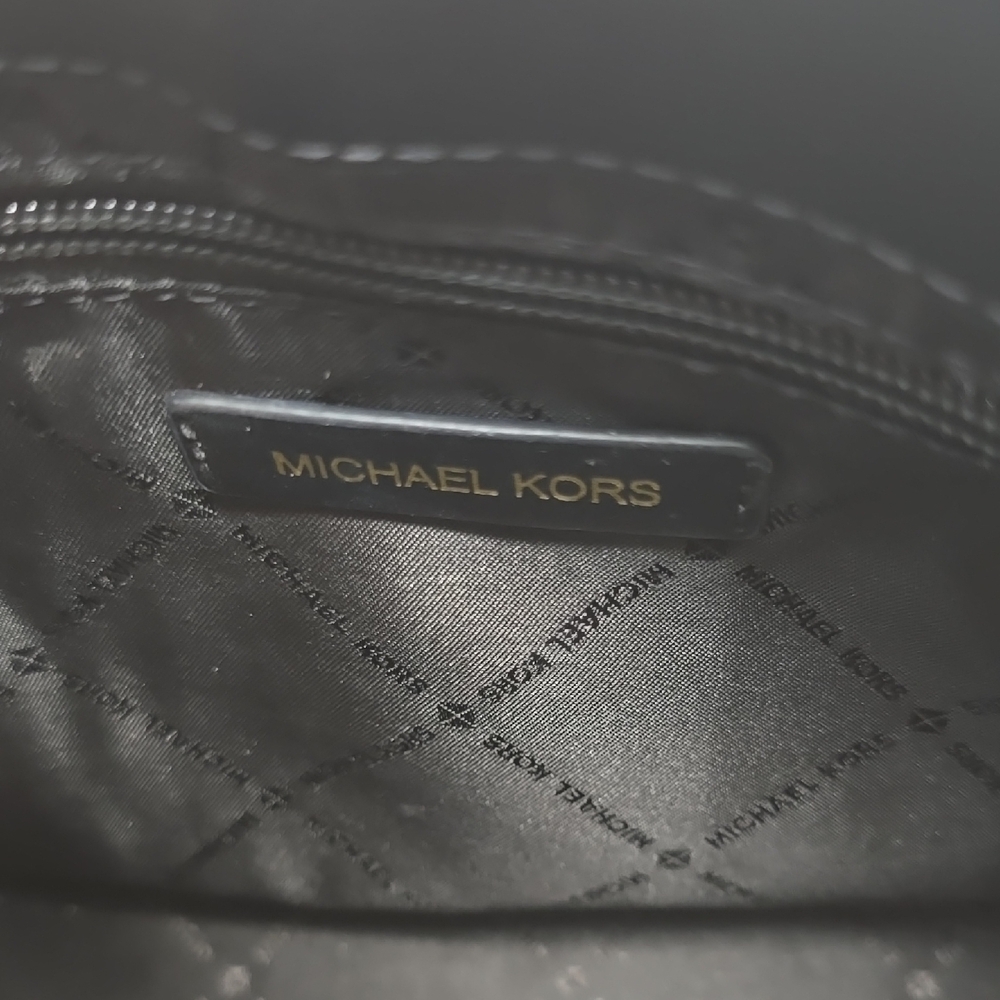 Michael Kors EMILIA Black Satchel with Gold Accents - Picture 7 of 13